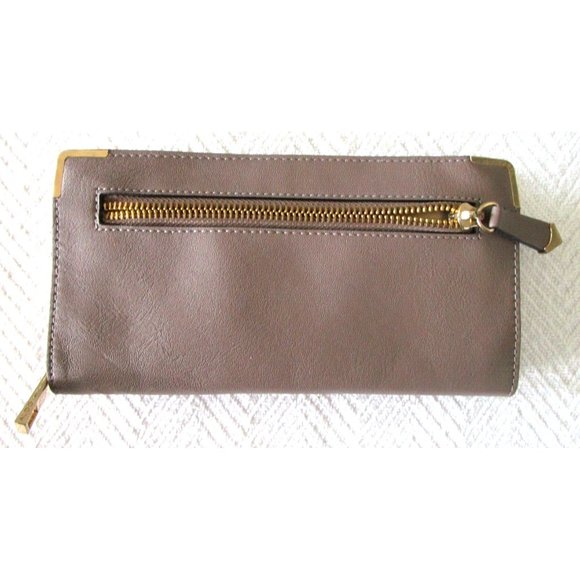 ALDO Women's Wallet Grey/Beige PU Leather with Gold Hardware - Zip Around Wallet - Picture 4 of 14